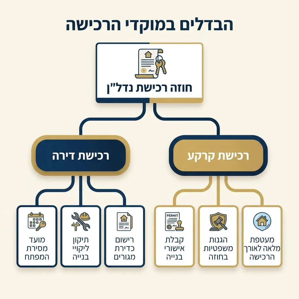 אינפוגרפיקה — הבדלים במוקדי הרכישה: חוזה רכישת נדלן