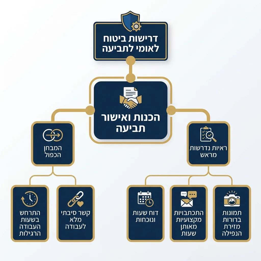 אינפוגרפיקה — דרישות ביטוח לאומי לתביעה: הכנות ואישור תביעה